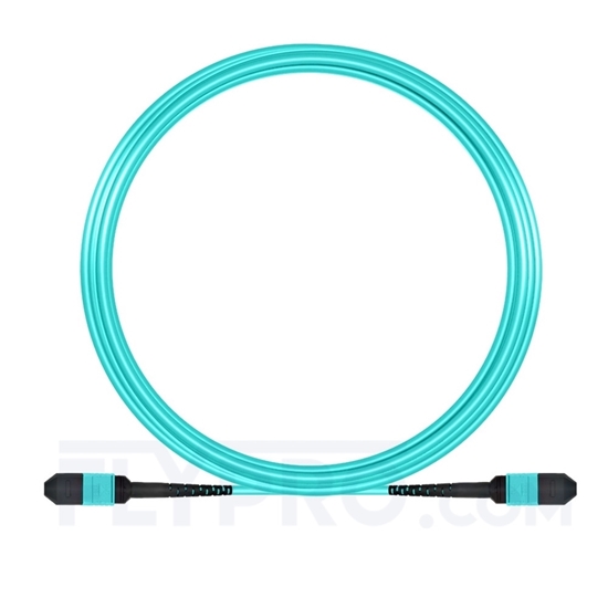Bild von 15m (49ft) MPO Female 12 Fibers Type A LSZH OM3 50/125 Multimode Elite Trunk Cable, Aqua