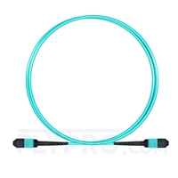 1m (3ft) MPO Female 12 Fibers Type B LSZH OM3 50/125 Multimode Elite Trunk Cable, Aqua